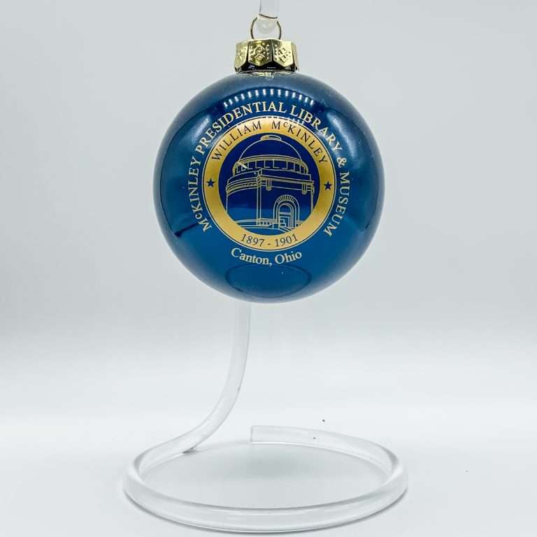 McKinley Presidential Library Ornament Blue