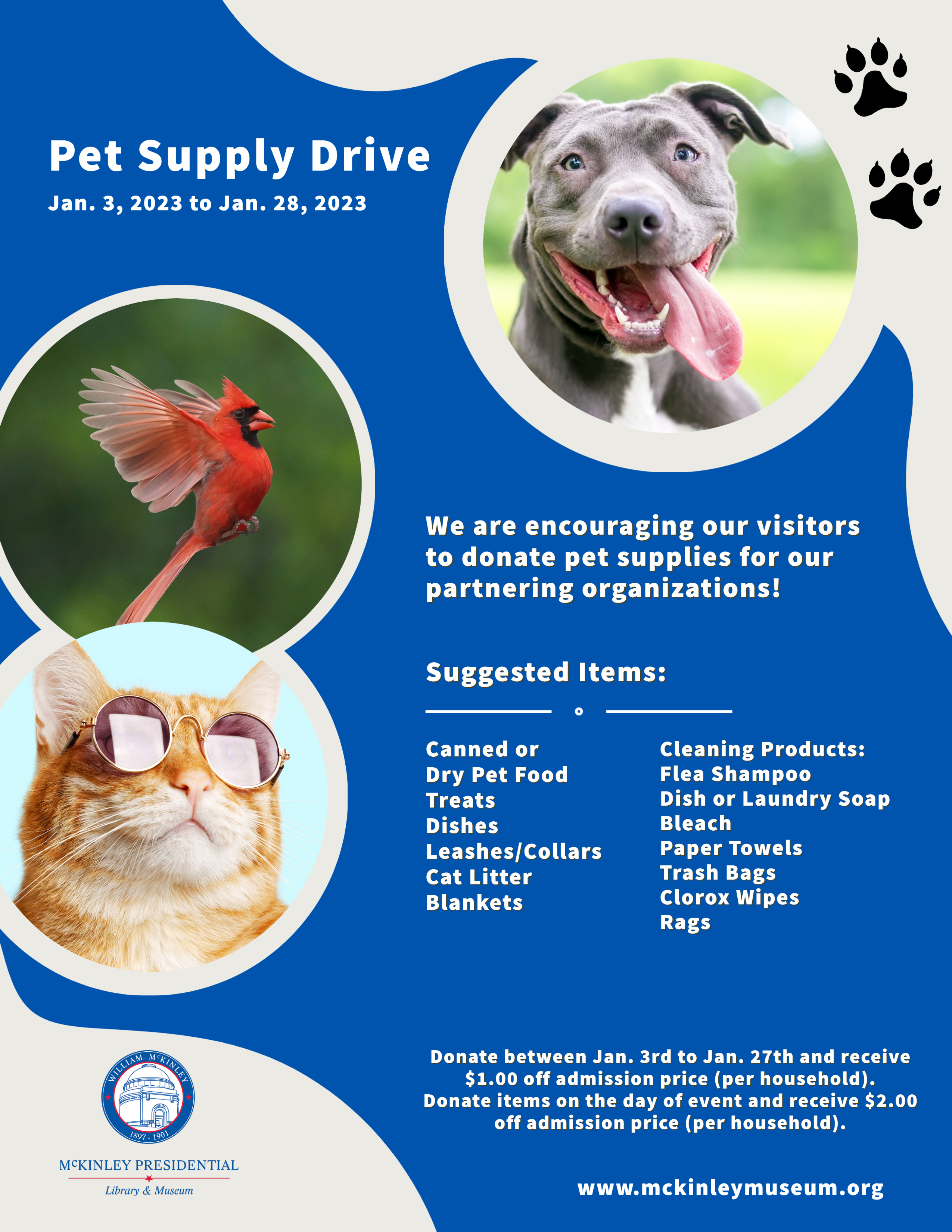 New Pet Appreciation Supply Drive (Jan.3, 2023 to Jan. 28, 2023)